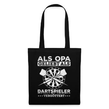 Als Opa geliebt als Dartspieler vergöttert Dart - Stoffbeutel - Schwarz - Vorne