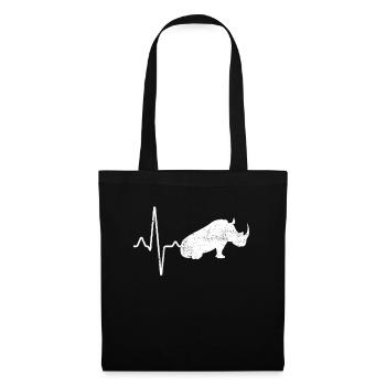 Rhino Heartbeat - Sac en tissu - noir - Devant