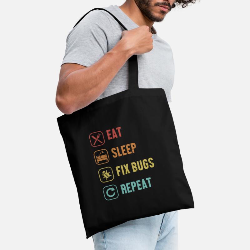 Eat Sleep Fix Bugs Repeat Developer Coder Stoffbeutel