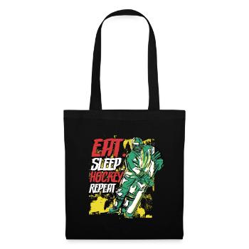Manger sleep hockey Répéter le hockey sur glace - Sac en tissu - noir - Devant