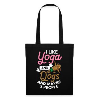 Yoga Dog Beginner Workout Poses Quotes Meditation - Tote Bag - black - Front