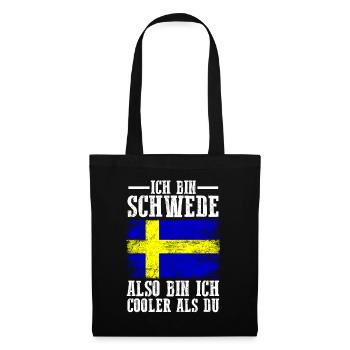 Skandinavien Schweden Schwede Schwedisch - Stoffbeutel - Schwarz - Vorne