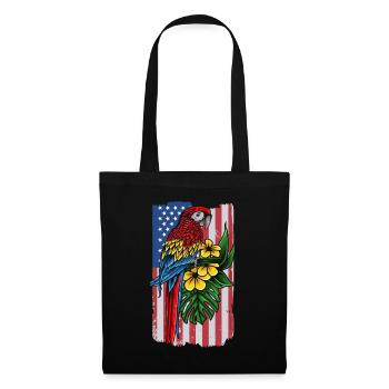 USA Flag Parrot Bird Lover Parrot Bird - Tote Bag - black - Front