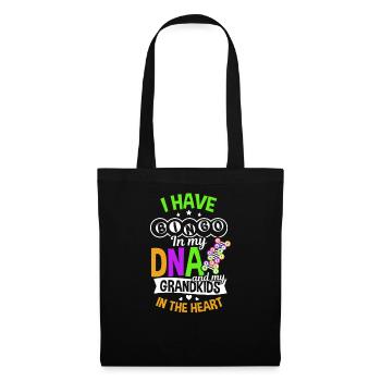 Bingo Queen Bingo dans mon ADN et petits-enfants dans le cœur - Sac en tissu - noir - Devant