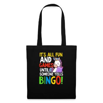 Bingo Queen Fun And Games jusqu’à ce que quelqu’un crie Bin - Sac en tissu - noir - Devant