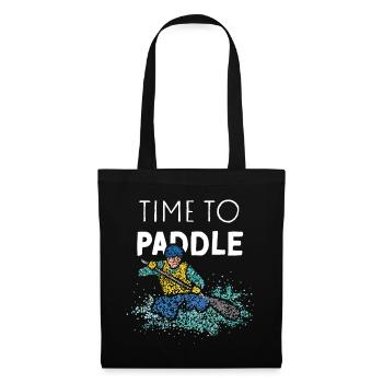 Il est temps de pagayer canoë Rafting en eau vive - Sac en tissu - noir - Devant