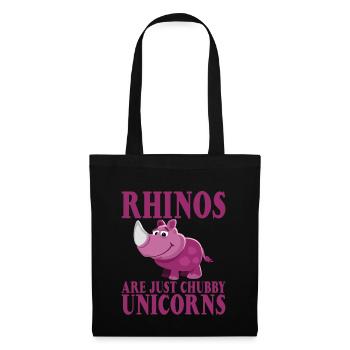 Rhinos Are Just Chubby Unicorns - Stoffbeutel - Schwarz - Vorne