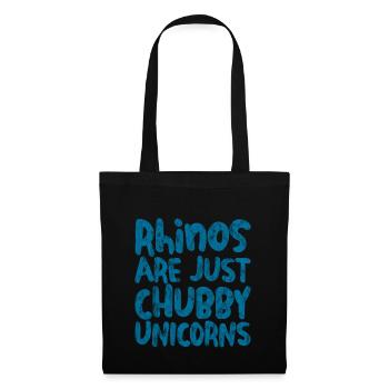 Rhinos Are Just Chubby Unicorns 4 - Stoffbeutel - Schwarz - Vorne