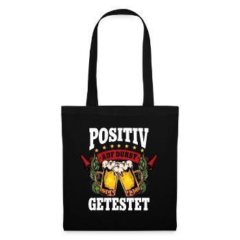Positiv auf Bier - Stoffbeutel - Schwarz - Vorne