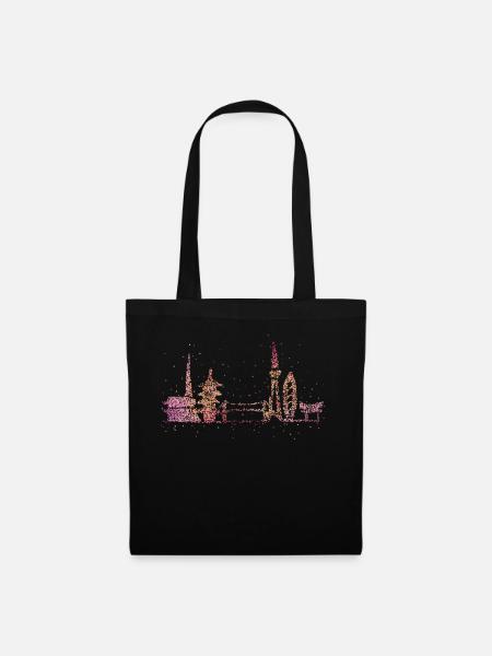 Tokyo Skyline Silhouette Städtetrip Japan Geschenk - Stoffbeutel - Schwarz