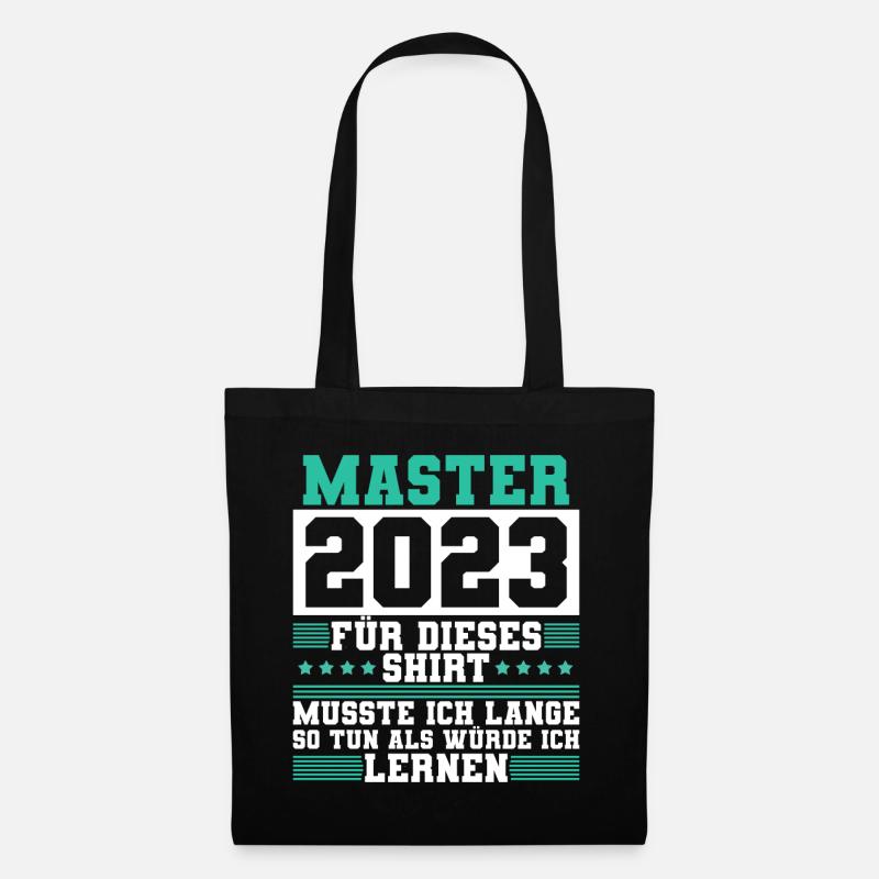 Master 2023 Abschluss Geschenk Studium Absolvent - Stoffbeutel - Schwarz
