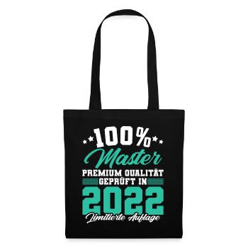 Master 2022 Abschluss Geschenk Studium Absolvent - Stoffbeutel - Schwarz - Vorne