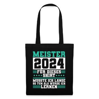 Meister 2024 Mechaniker Meistertitel Geschenk - Stoffbeutel - Schwarz - Vorne