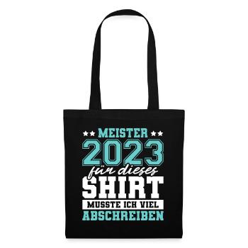 Meister 2023 Mechaniker Meistertitel Geschenk - Stoffbeutel - Schwarz - Vorne