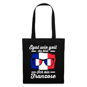 Franzose Französisches Frankreich - Stoffbeutel - Schwarz - Vorne