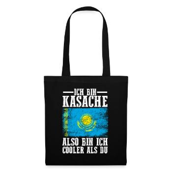 Kasachstan Kasache Kasachisches - Stoffbeutel - Schwarz - Vorne