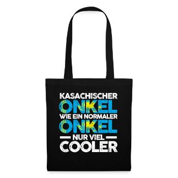 Kasache Onkel Kasachstan - Stoffbeutel - Schwarz - Vorne