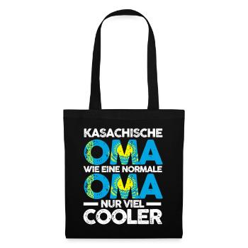 Kasachin Kasachstanische Oma Kasachstan - Stoffbeutel - Schwarz - Vorne