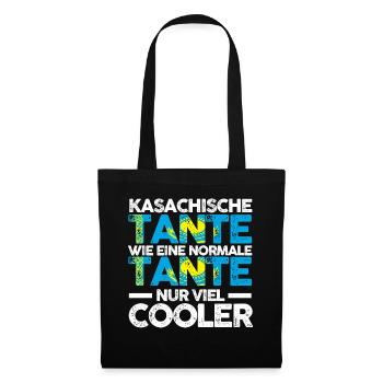 Kasachin Tante Kasachstan - Stoffbeutel - Schwarz - Vorne