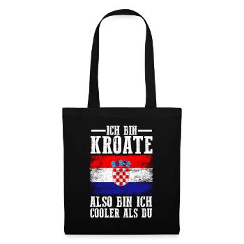 Kroatien Kroate Kroatisches - Stoffbeutel - Schwarz - Vorne