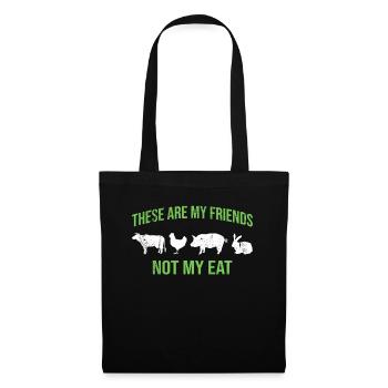 Dicton végétarien végétalien - Sac en tissu - noir - Devant