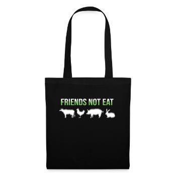 Vegetarier Veganer Spruch - Stoffbeutel - Schwarz - Vorne