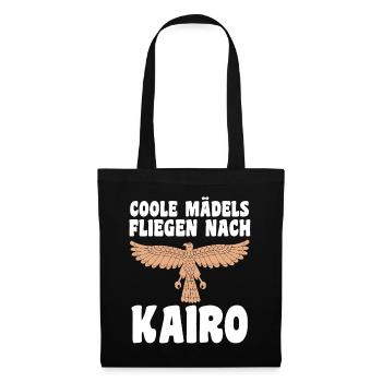 Coole Mädels fliegen nach Kairo - Stoffbeutel - Schwarz - Vorne
