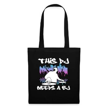 DJ Geschenk Musik Discjockey Disco Techno Rave - Stoffbeutel - Schwarz - Vorne
