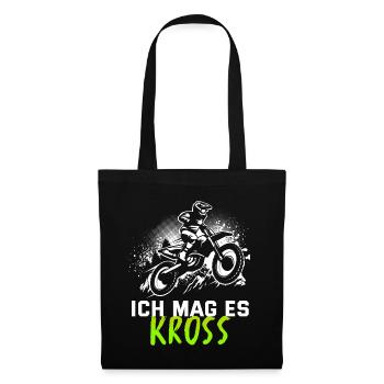 Motocross Tshirt Für Herren Damen Enduro Supermoto - Stoffbeutel - Schwarz - Vorne