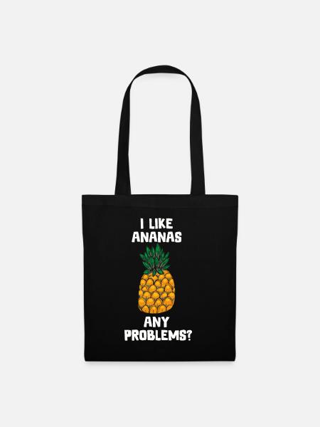 Ananas - Stoffbeutel - Schwarz