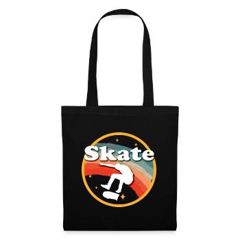 Skater Skateboard Cadeau Halfpipe Sk8 Ollie - Sac en tissu - noir - Devant