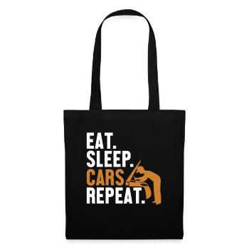 Eat Sleep Cars Repeat Mécanicien automobile - Sac en tissu - noir - Devant