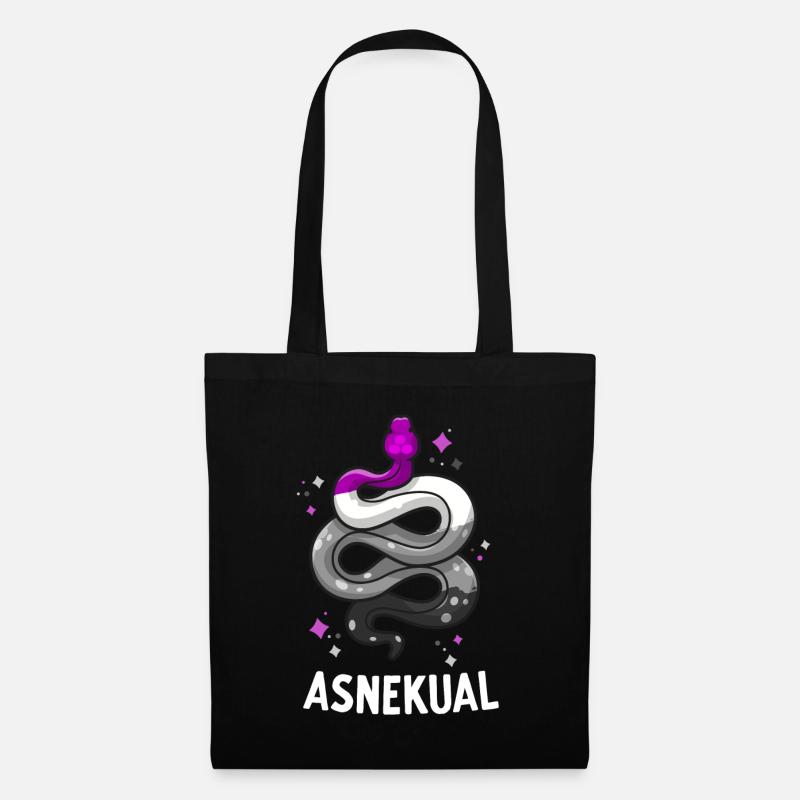 Asnekual Funny Asexual Pride Schlange Ace Pride Flagge - Stoffbeutel - Schwarz
