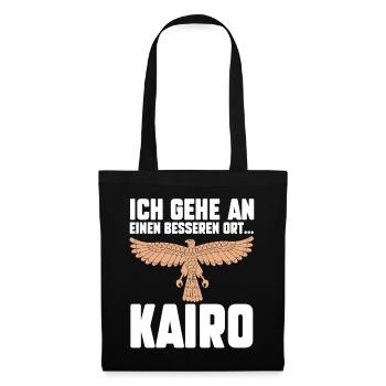 Ich gehe an einen besseren Ort Kairo - Stoffbeutel - Schwarz - Vorne