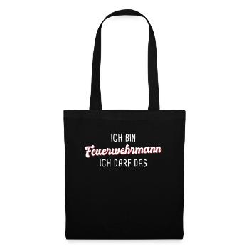 Feuerwehrmann - Stoffbeutel - Schwarz - Vorne
