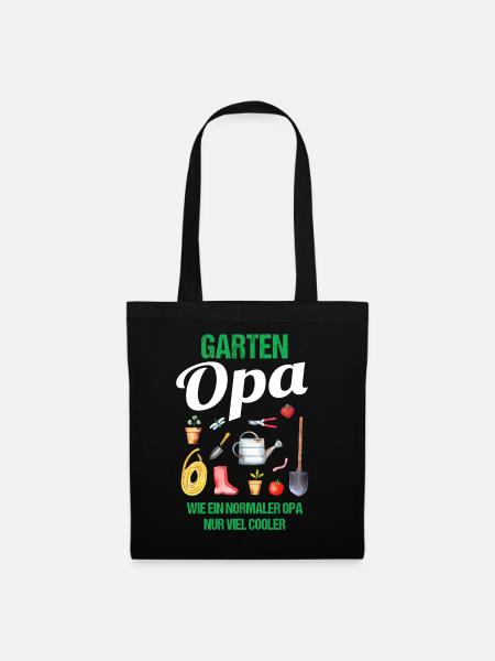 Garten Opa Lustiger Spruch Geschenk Herren - Stoffbeutel - Schwarz