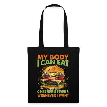 Mon corps, je peux manger des cheeseburgers quand je veux - Sac en tissu - noir - Devant