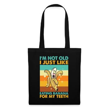 Je ne suis pas vieux, j’aime juste manger de la banane - Drôle - Sac en tissu - noir - Devant