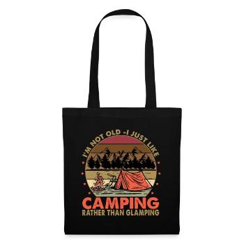Je ne suis pas vieux, j’aime juste le camping - Glamping - Sac en tissu - noir - Devant