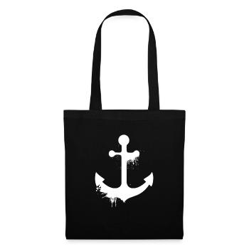 Ancre maritime - Sac en tissu - noir - Devant