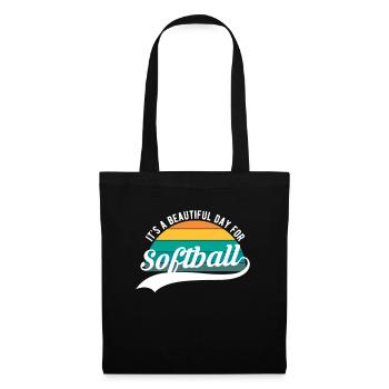 C’est une belle journée pour un cadeau de chemise de softball - Sac en tissu - noir - Devant