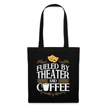 Alimenté par le théâtre et le café - Théâtre - Sac en tissu - noir - Devant