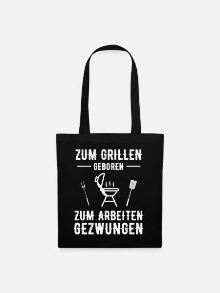 Grillen Grill Grillsaison - Stoffbeutel - Schwarz