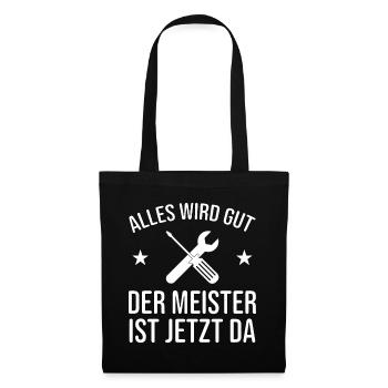 Handwerker Prüfung Bestanden Meister Glückwunsch - Stoffbeutel - Schwarz - Vorne