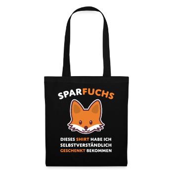 Sparfuchs Lustiger Spruch Finanzen - Stoffbeutel - Schwarz - Vorne