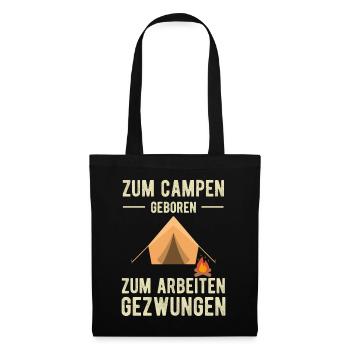 Camping Zelt Zelten Geschenkideen - Stoffbeutel - Schwarz - Vorne