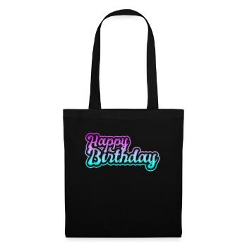 happy birthday - Stoffbeutel - Schwarz - Vorne