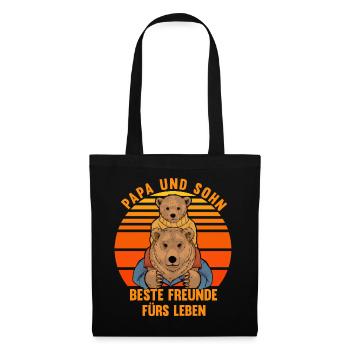 Papa und Sohn Beste Freunde Fürs Leben - Stoffbeutel - Schwarz - Vorne