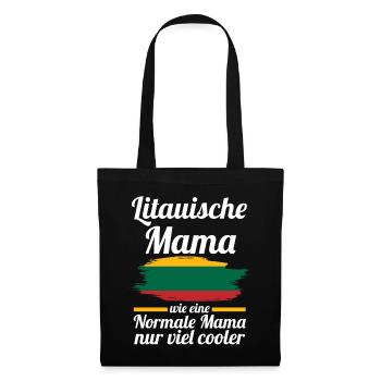 Litauerin Litauische Mama Litauen Mutter - Stoffbeutel - Schwarz - Vorne