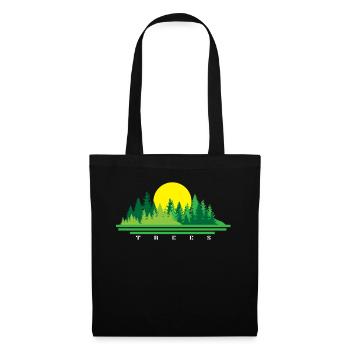 Arbre - Sac en tissu - noir - Devant